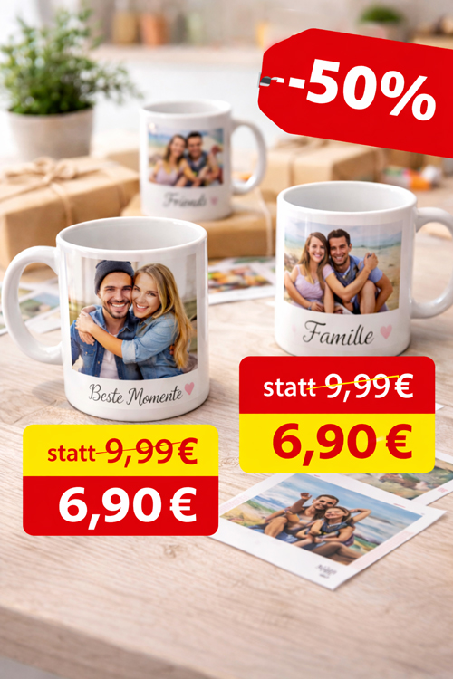 Günstige Fototasse individuell gestalten und preiswert online bestellen