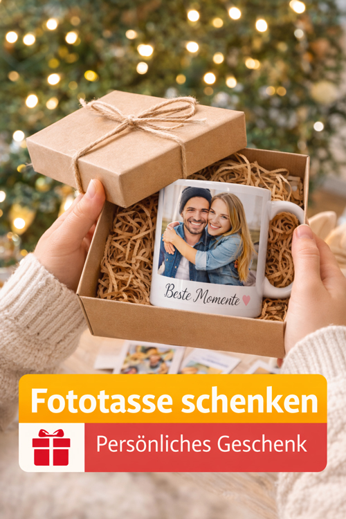 Individuell gestaltete Fototasse als persönliche Geschenkidee
