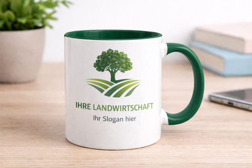 Two Tone Sublimationstasse mit farbiger Innenseite, bedruckt mit einem Foto