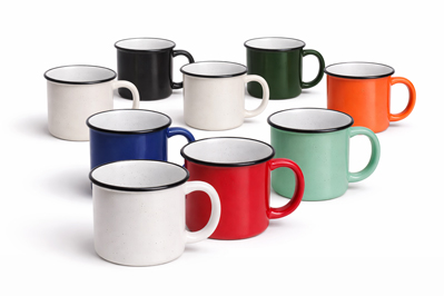 Emaille Tasse – robuste Camping-Tasse mit eigenem Motiv