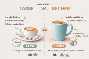 Unterschied zwischen Tasse und Becher