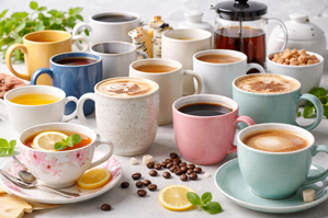 Kaffeetassen und Teetassen