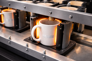 Industrieller Tassendruck in der Großproduktion